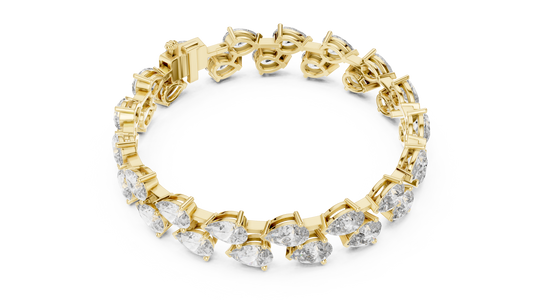 26.52 TCW Exquisite Moissanite Bracelet Featuring Double Row Pear Cut - view 4