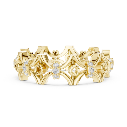 Openwork Crown Lab Diamond Eternity Band - view 4