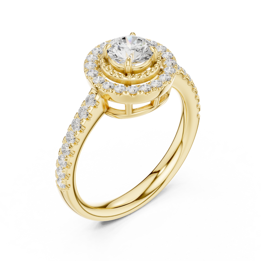 Round Halo Lab Grown Diamond Ring for Women - view 4