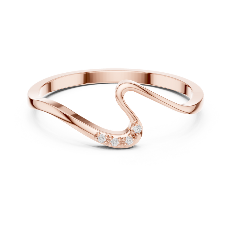 Curved Wave Lab Diamond Wedding Band - view 2