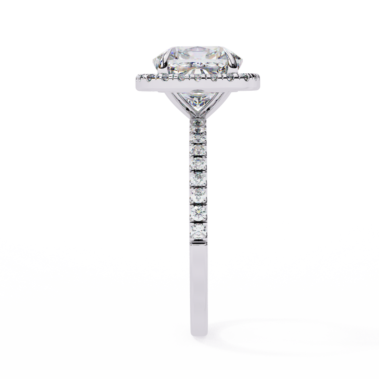Cushion Cut Hidden Halo Moissanite Ring - view 2