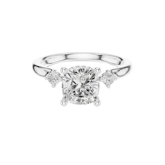 Cushion Cut Lab Diamond Minimalist Ring - view 3