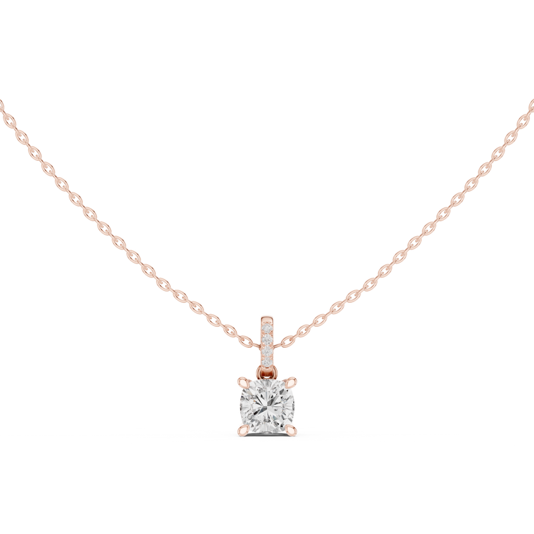 Cushion Cut Solitaire Pendant - view 2