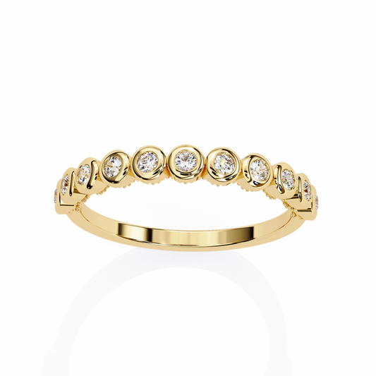 Round Cut Bezel Set Moissanite Eternity Stacking Band Ring - view 2
