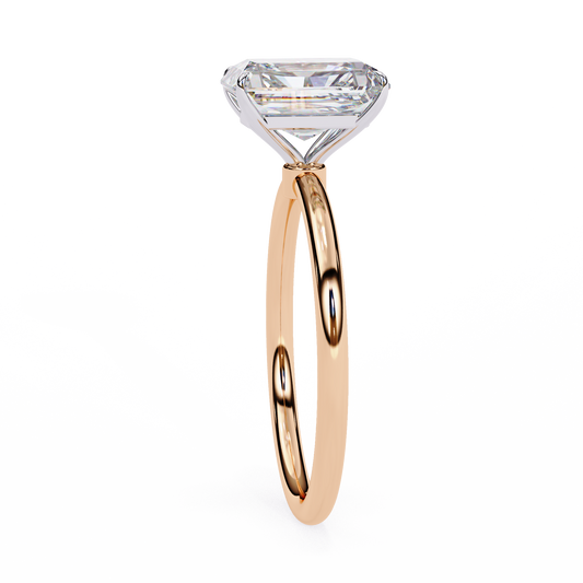Emerald Cut Lab Diamond Four Prong Solitaire Engagement Ring - view 4