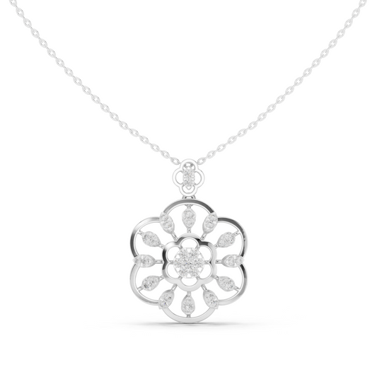 Floral Halo Round Pendant - view 3