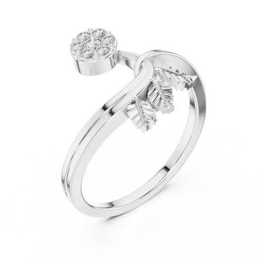 Nature Inspired Moissanite Leaf Delicate Ring - view 4