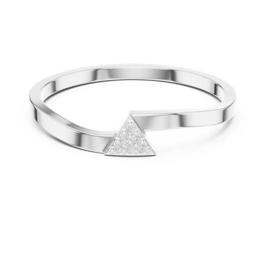 Minimalist Round Cut Moissanite Wedding Band With Eternity Ring - view 3