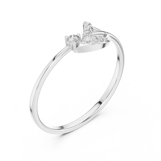 Open Swirl Pave Round Moissanite Engagement Ring - view 4