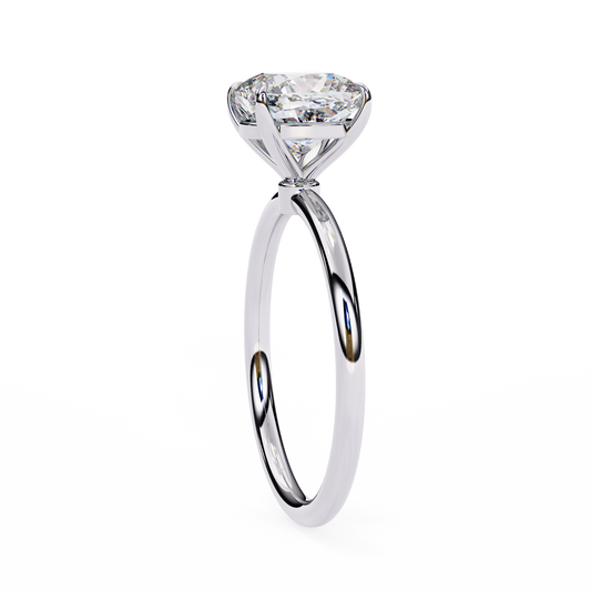 Cushion Lab Diamond Solitaire Ring with Four Prong Setting - view 4