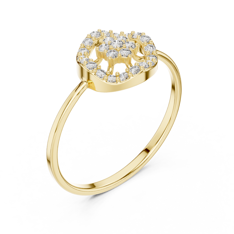Round Cut Lab Diamond Halo Cluster Ring With Pave Circle Design - view 2