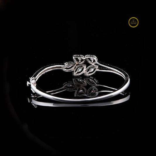 Pear and Marquise Accents Sparkling Floral Motif Bracelet - view 4