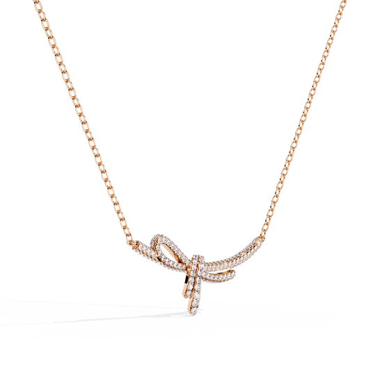 Bow Style Pave Knot Necklace - view 3