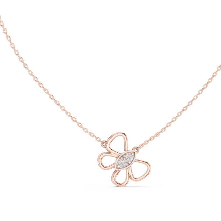 0.16 TCW Minimal Butterfly Openwork Moissanite Pendant - view 2