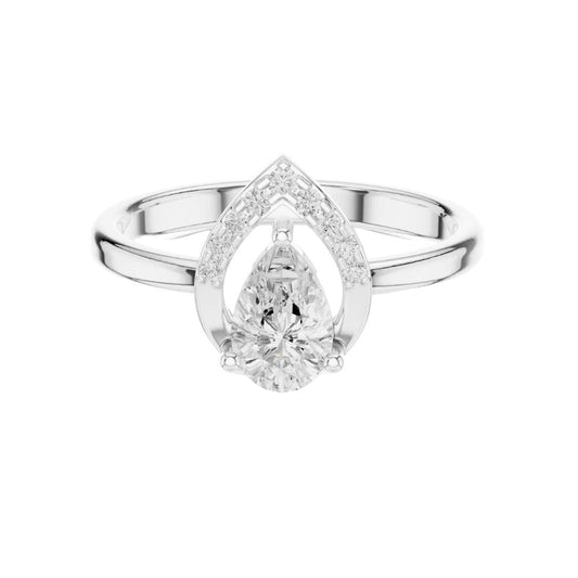 Pear Cut Moissanite Teardrop Style Engagement Ring - view 3