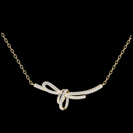 Bow Style Pave Lab Grown Diamond Knot Necklace