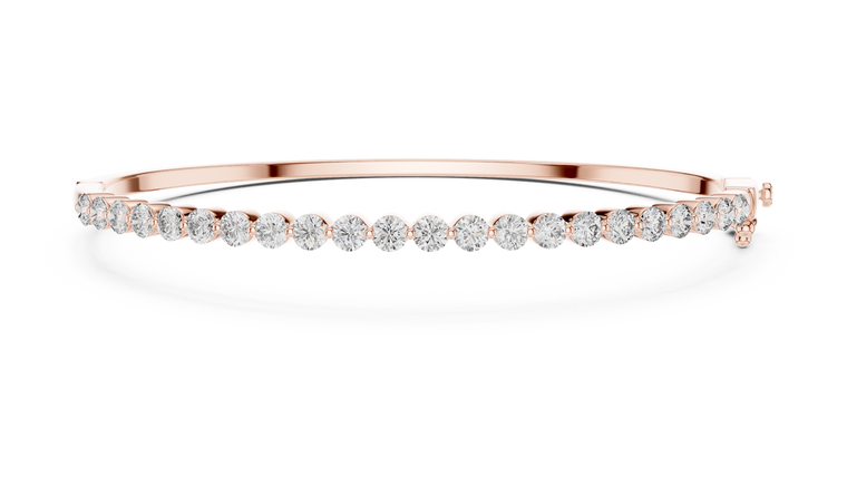 Slim Round Hinged Bangle Bracelet for Women - view 2