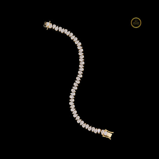 Pear Shape Cut Lab Grown Diamond Tennis Bracelets - view 4