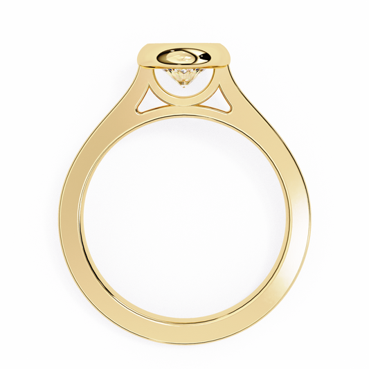 Emerald Cut Halo Lab Diamond Ring with Cathedral Setting - view 4