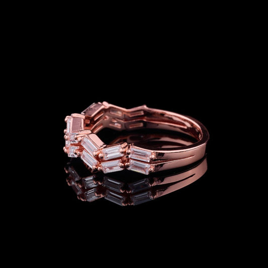 Baguette Cut Zig Zag Moissanite Eternity Wedding Band - view 3