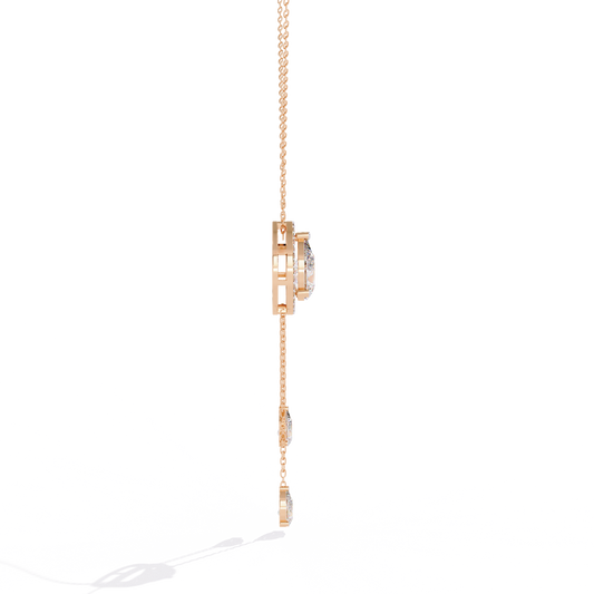 Teardrop Halo Lariat Pendant Necklace - view 4