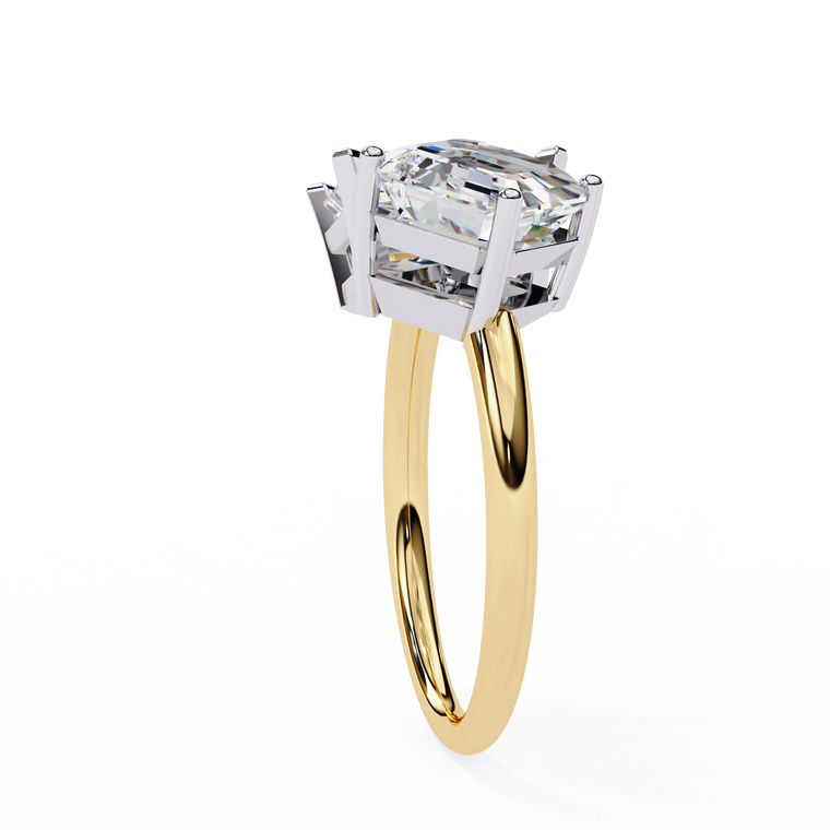 Radiant and Asscher Cut Moissanite Toi et Moi Engagement Ring - view 2