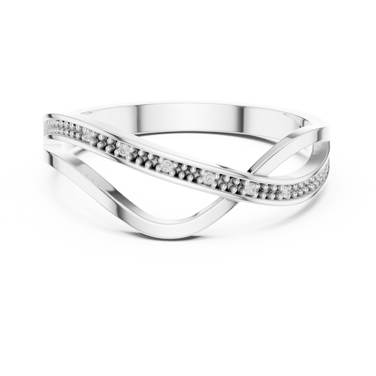 Criss Cross Pave Lab Diamond Infinity Ring - view 3