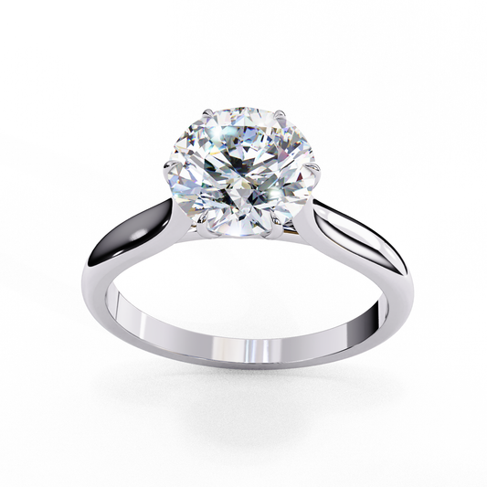 Solitaire Round Cut Moissanite Engagement Ring With Six Prong - view 4
