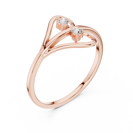 Open Heart Two Lab Diamond Bypass Engagement Ring - view 3