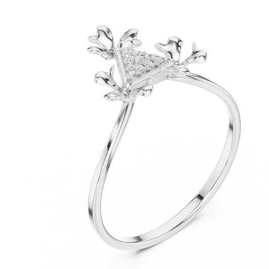Halo Set Triangle Cluster Moissanite Engagement Ring - view 4