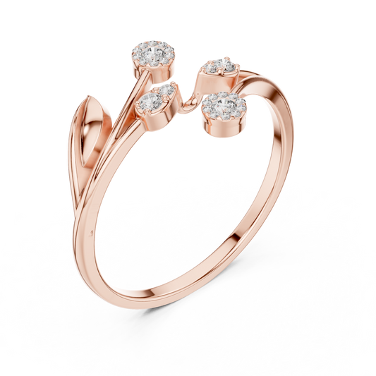 Nature-Inspired Lab Diamond Open Wrap Promise Ring - view 3