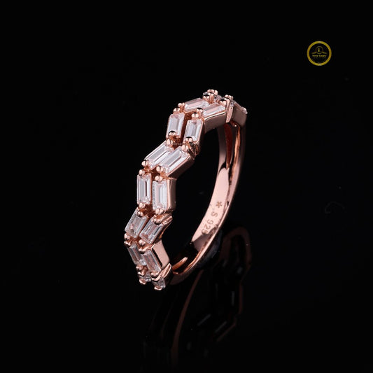 Baguette Cut Zig Zag Lab Diamond Eternity Wedding Band - view 2