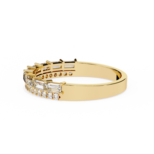 Baguette & Round Cut Moissanite Eternity Band - view 2