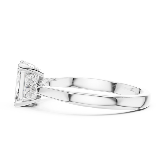 Emerald Moissanite Three Stone Ring For Women - view 4