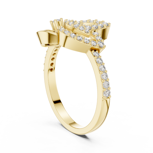 Openwork Pave Round Cut Moissanite Fashion Ring - view 3