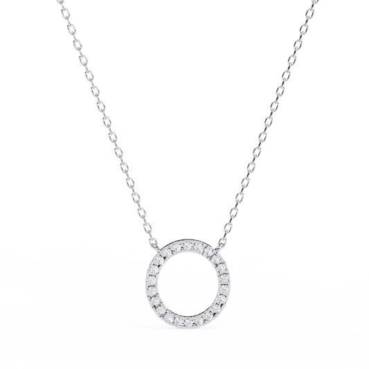 Round Cut Open Circle Halo Pendant - view 4