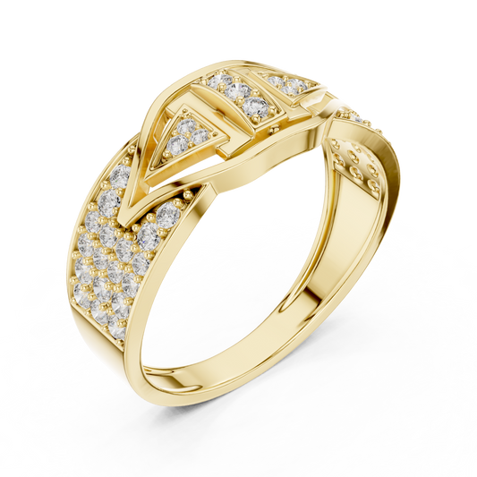 Round Cut Lab Grown Diamond Men's Geometric Arrowhead Statement Band - view 4