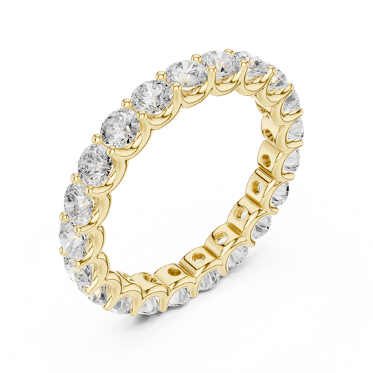 Round Brilliant Cut Lab Diamond Full Eternity Band Ring - view 4