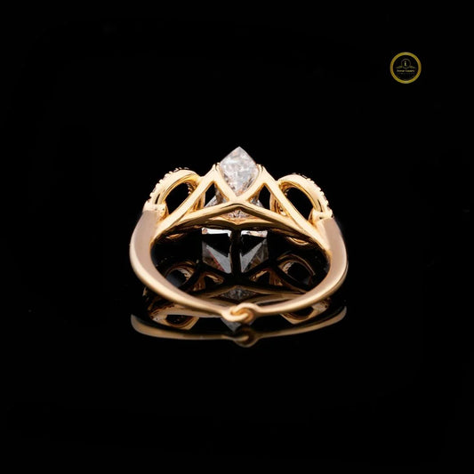Antique Cut Swirl Moissanite Wedding Ring For Women - view 2
