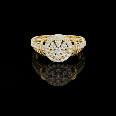 Round Lab Grown Diamond Halo Multi Band Ring