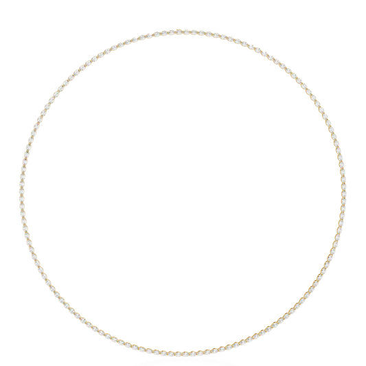 East West Oval Cut Tennis Necklace - view 4