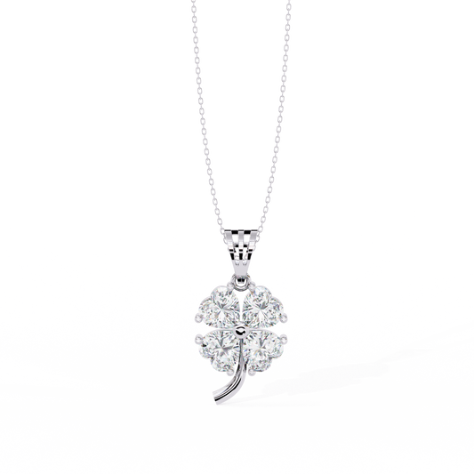 Floral Motif Lucky Charm Pendant with Heart - view 3