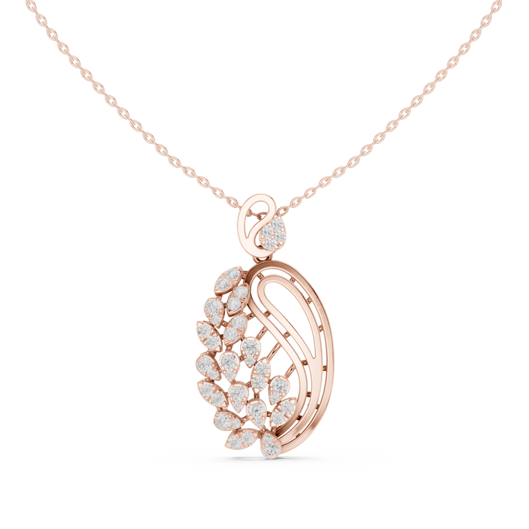 Leaf Motif Nature Inspire Pendant Necklace - view 2