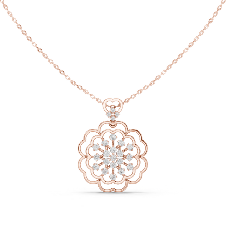 Floral Round Pendant for Women - view 2
