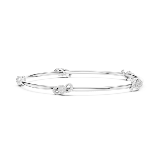 0.51 TCW Floral Round Lab Grown Diamond Bangle Bracelet - view 3