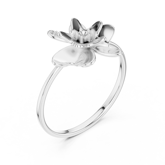 Floral Lab Diamond Statement Promise Ring - view 4