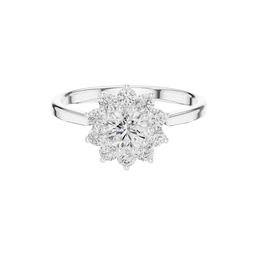 Round Lab Diamond Cluster Ring for Women - view 3