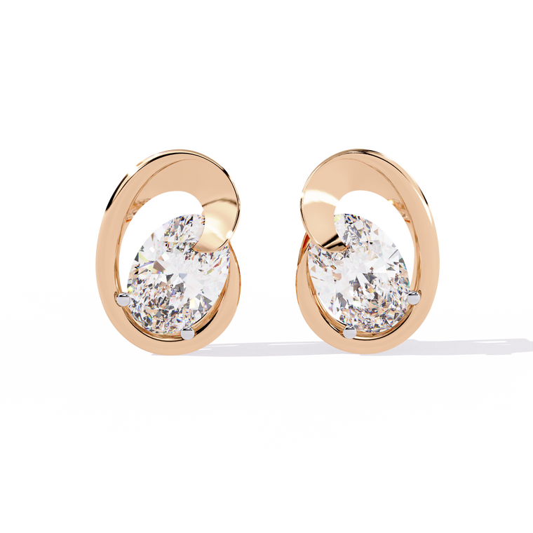 Oval Cut Stud Earrings - view 2