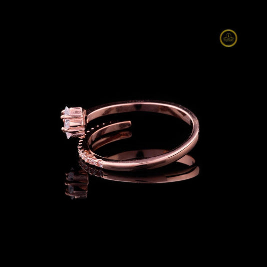Floral Bypass Pave Solitaire Engagement Ring - view 3