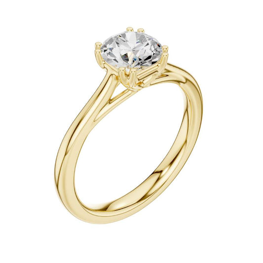 Round Cut Lab Diamond Split Shank Solitaire Engagement Rings - view 4